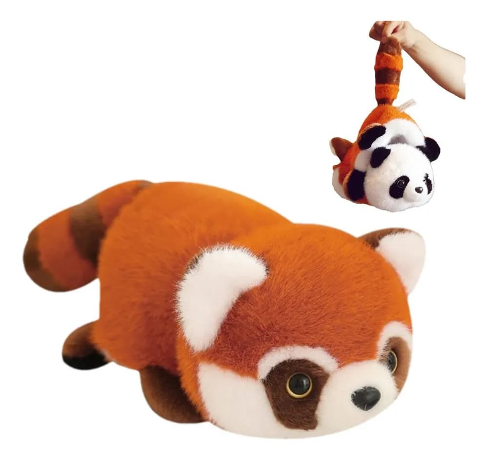 Peluche Oso Panda Rojo Reversible