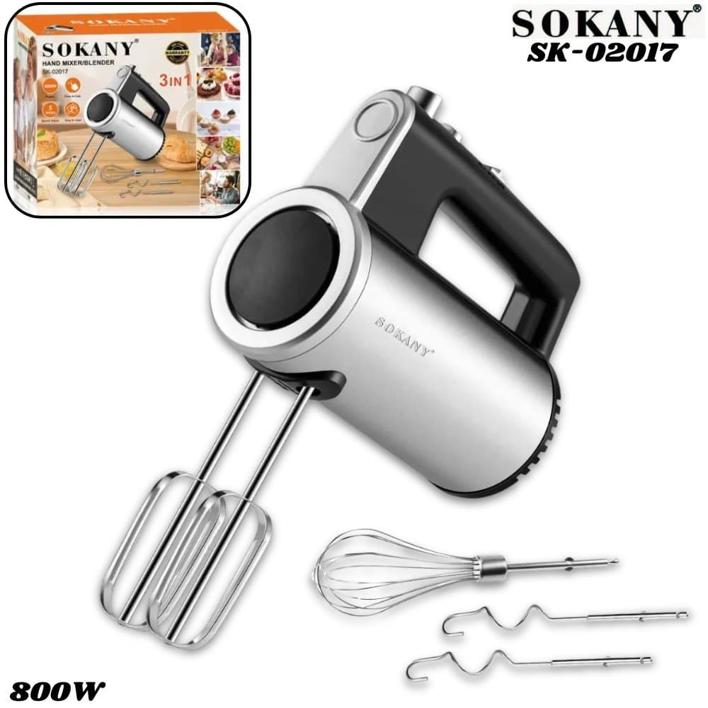 Batidora De Mano Electrica Sokany 3 En 1