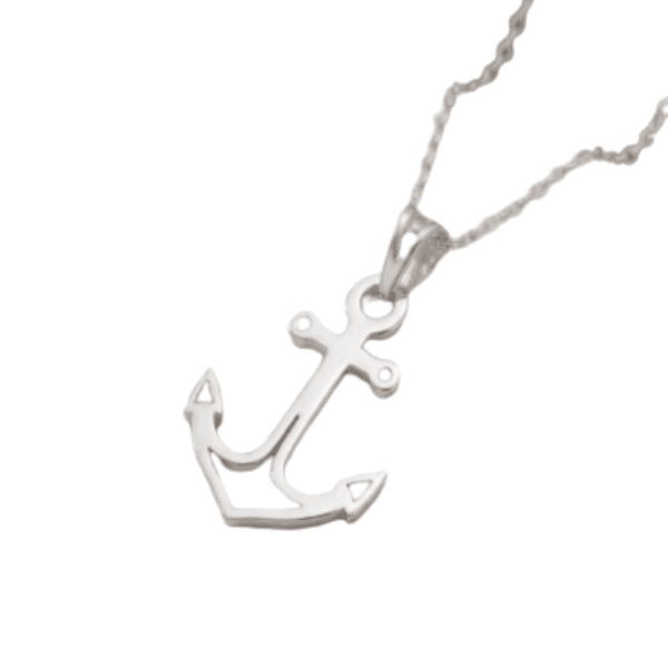CADENA Y DIJE ANCLA PLATA LEY 925 LASER