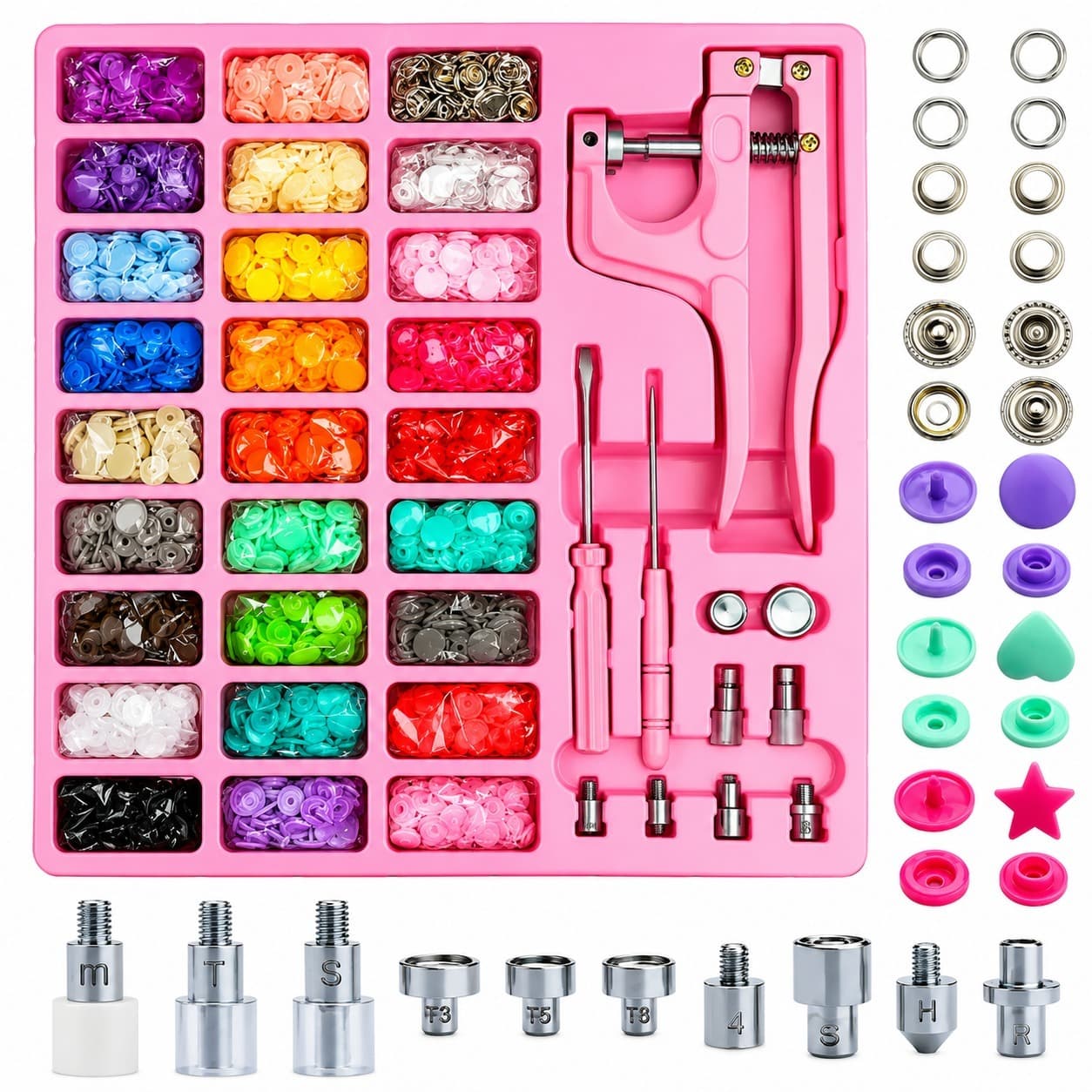 Kit  Broche botones a Presión Multicolor