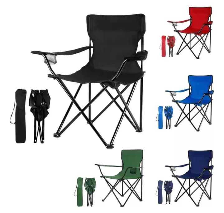 Silla Camping con porta vaso plegable