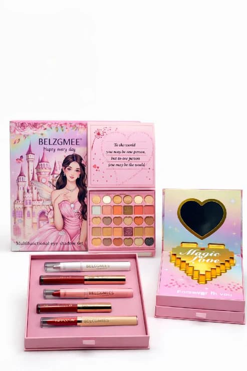 Set Paleta De Sombras Con Labiales Y Lap