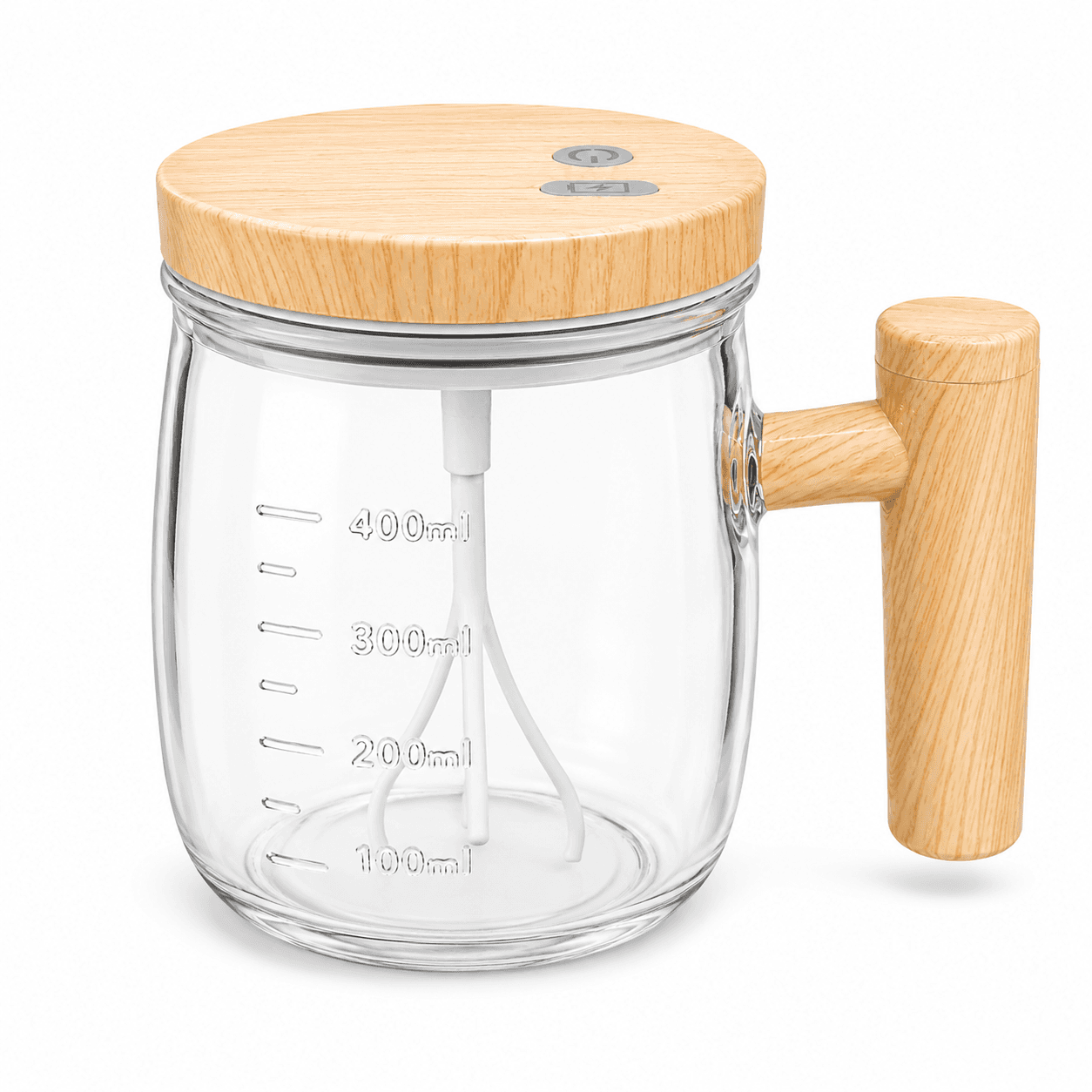 Mug Mezclador Vidrio Recargable Premium