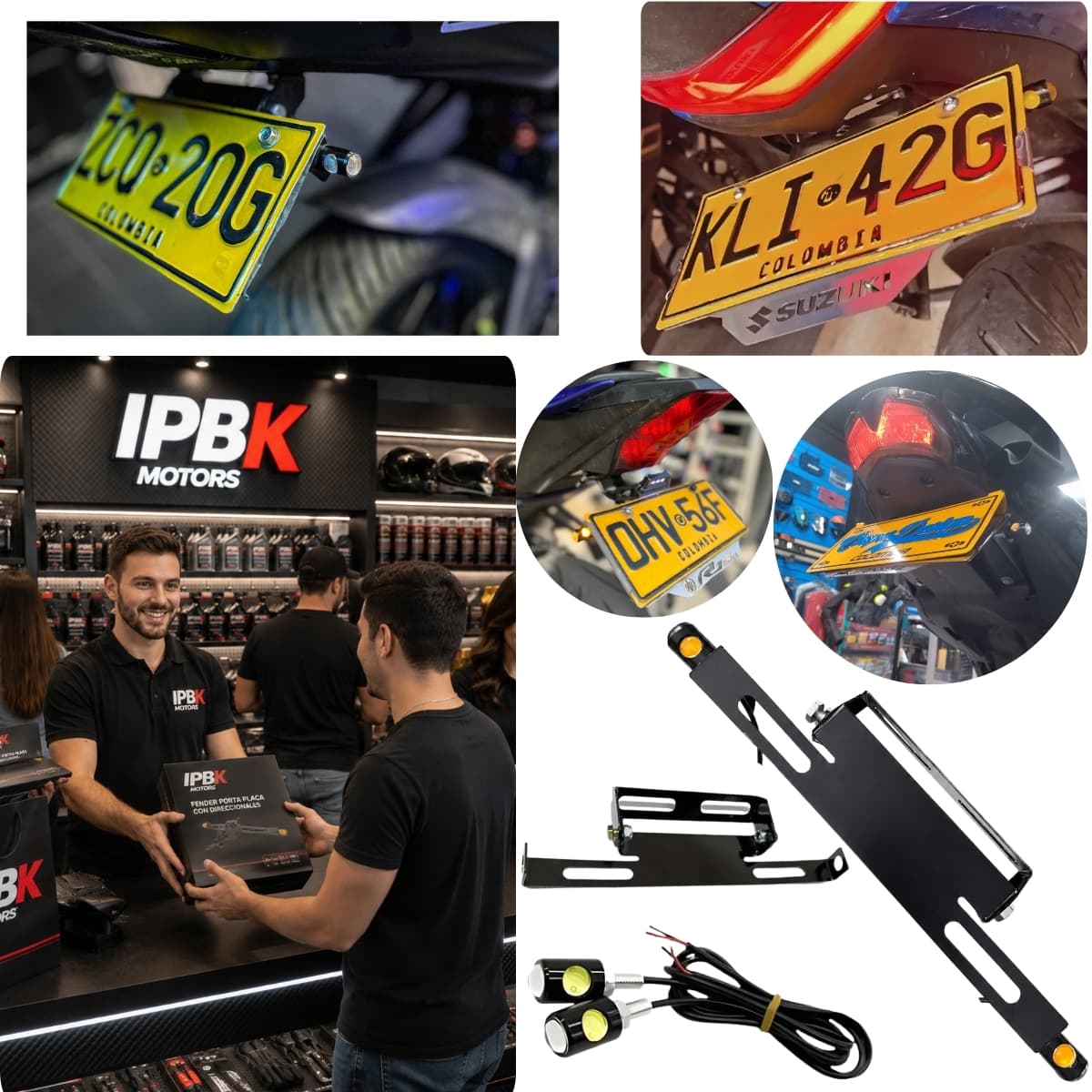Fender porta placa + direccionales Aguil