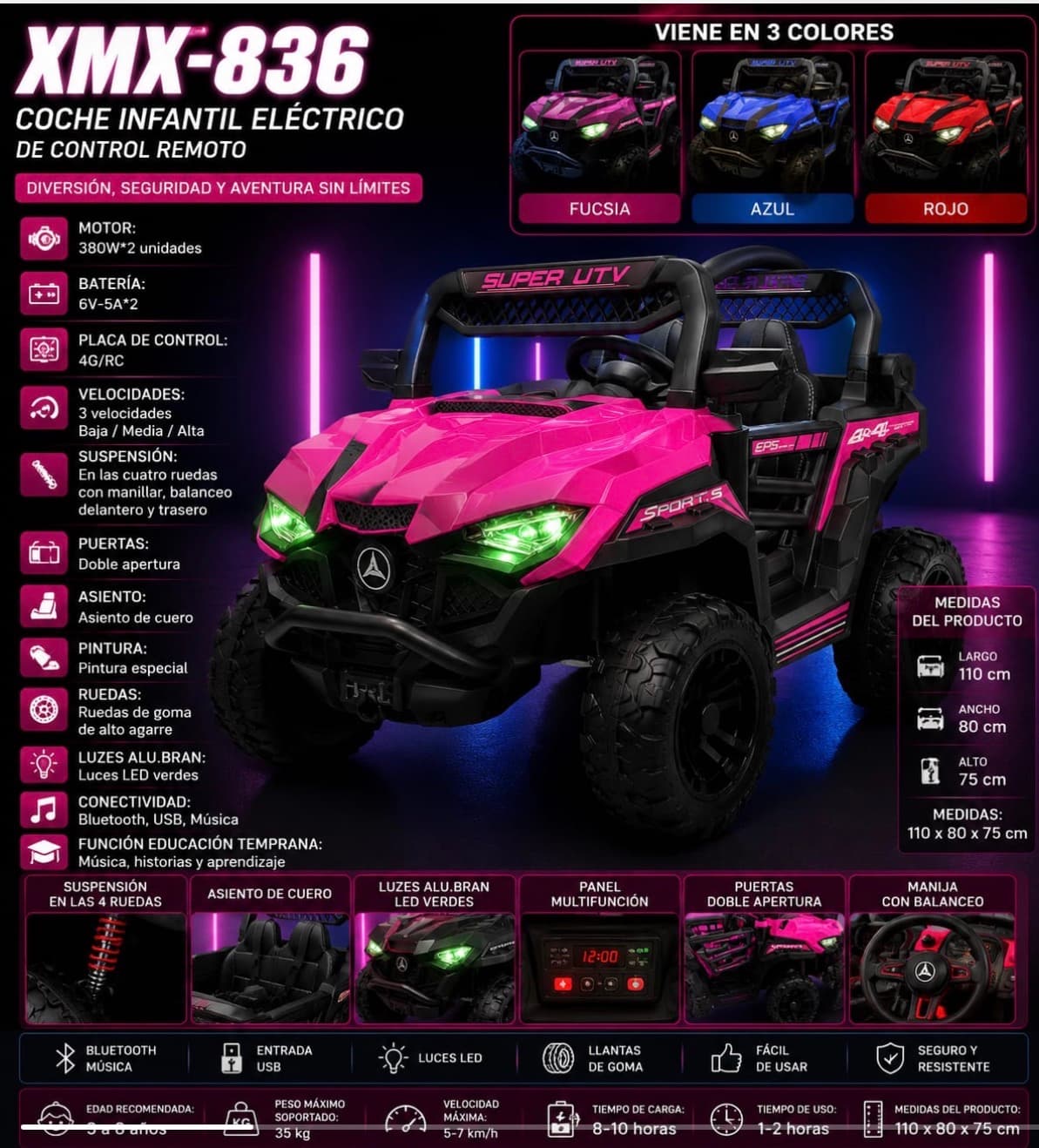 CARRO RECARGABLE XMX 836