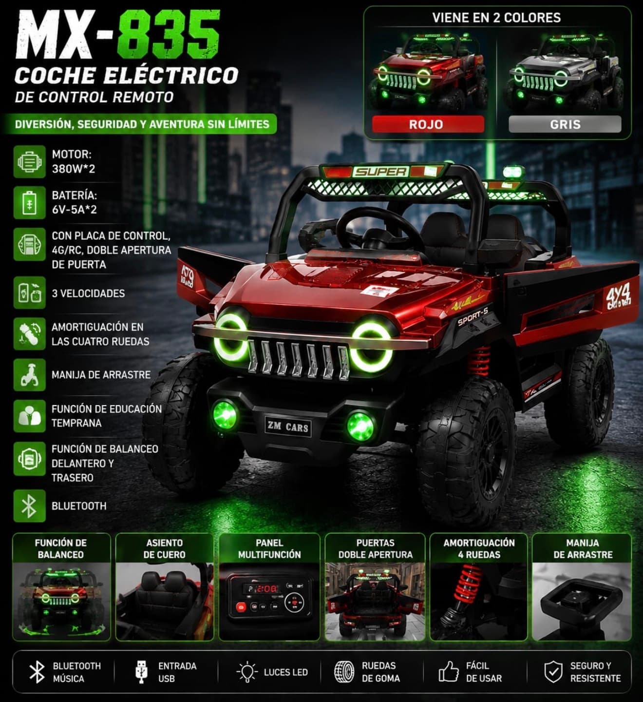 Carro recargable xmx-835