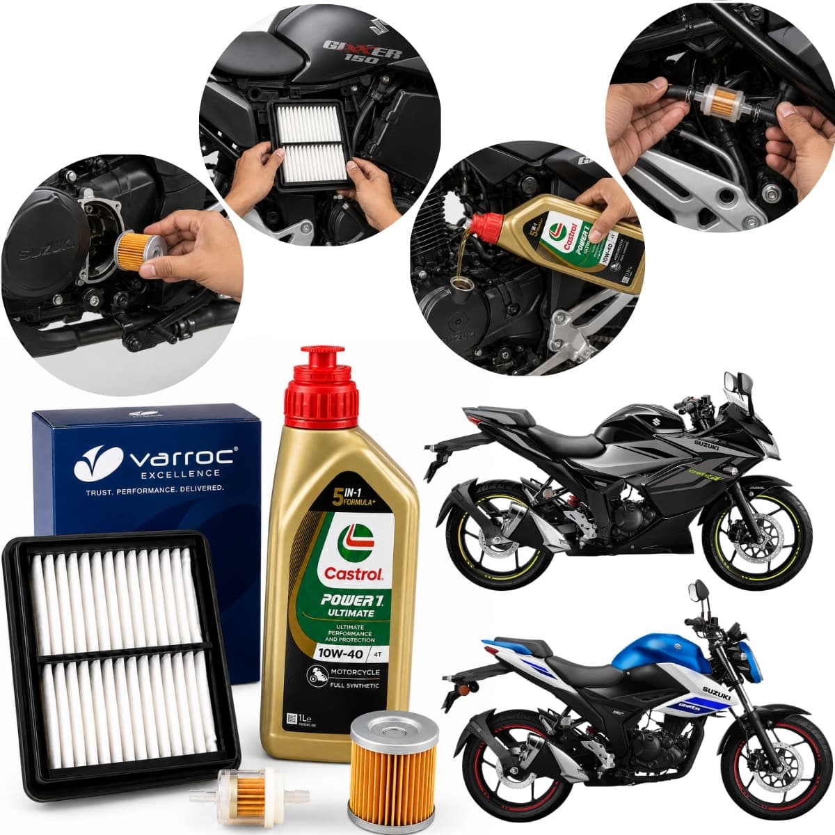 Kit Servicio Gixxer 150 Aceite Castrol F