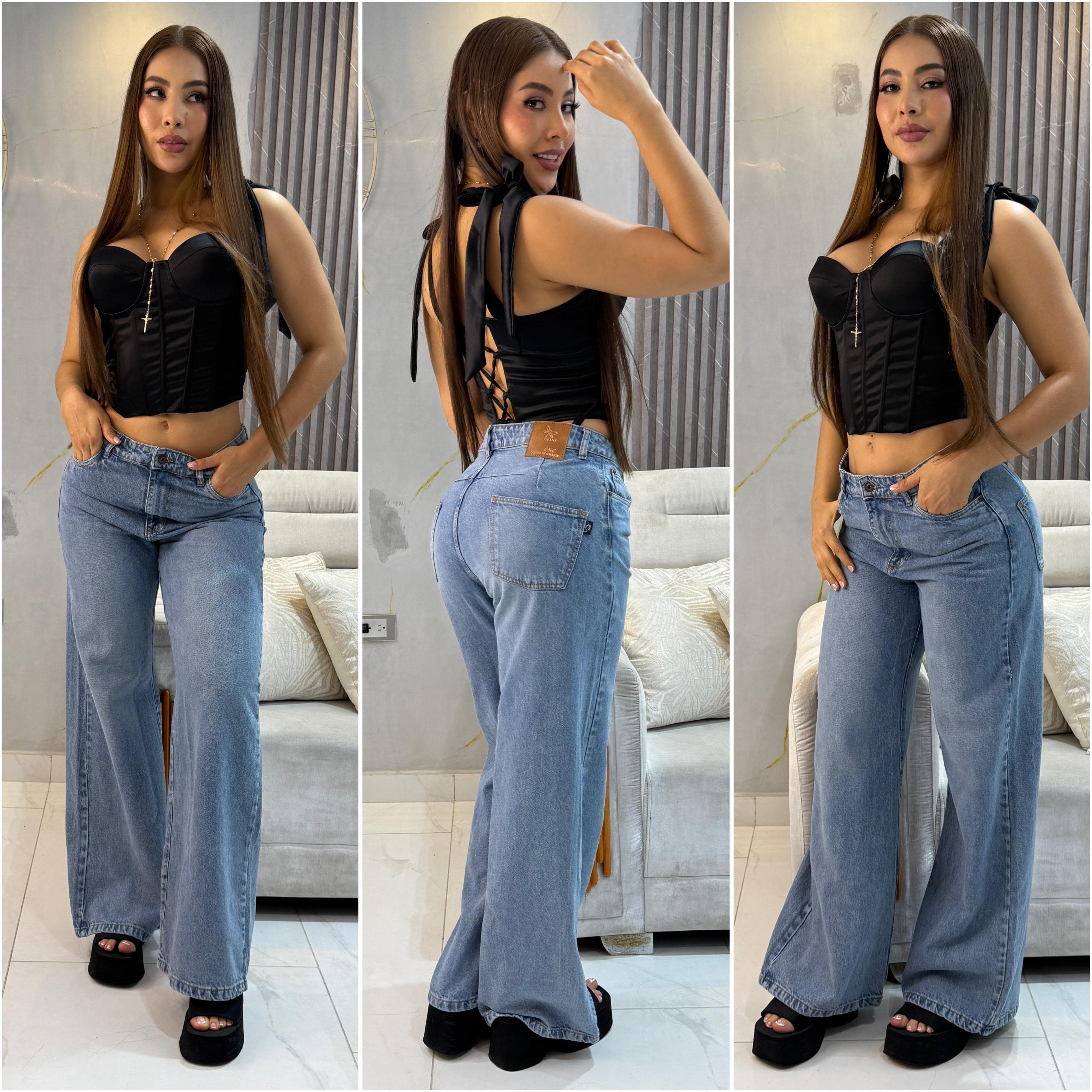 REF: 0077 JEAN WIDE LEG O BOTA RECTA