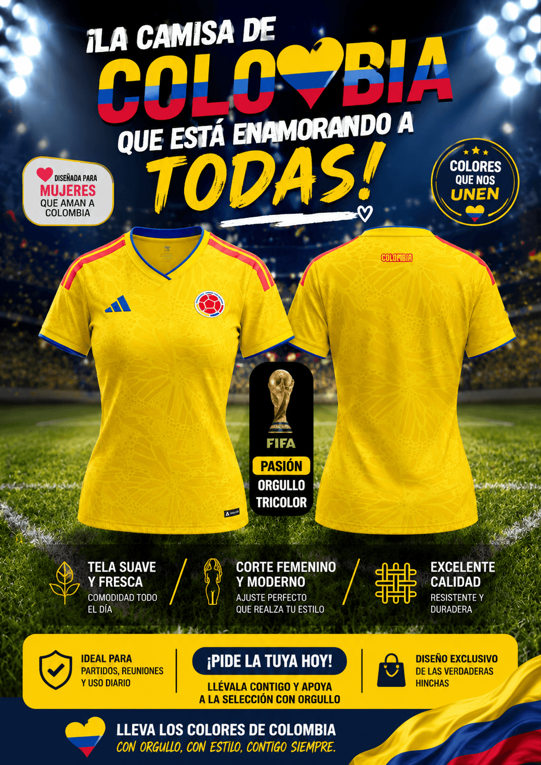 CAMISA SELECCION COLOMBIA DAMA