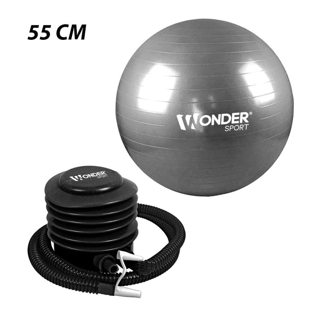 BALON GYM 55 CM GRIS