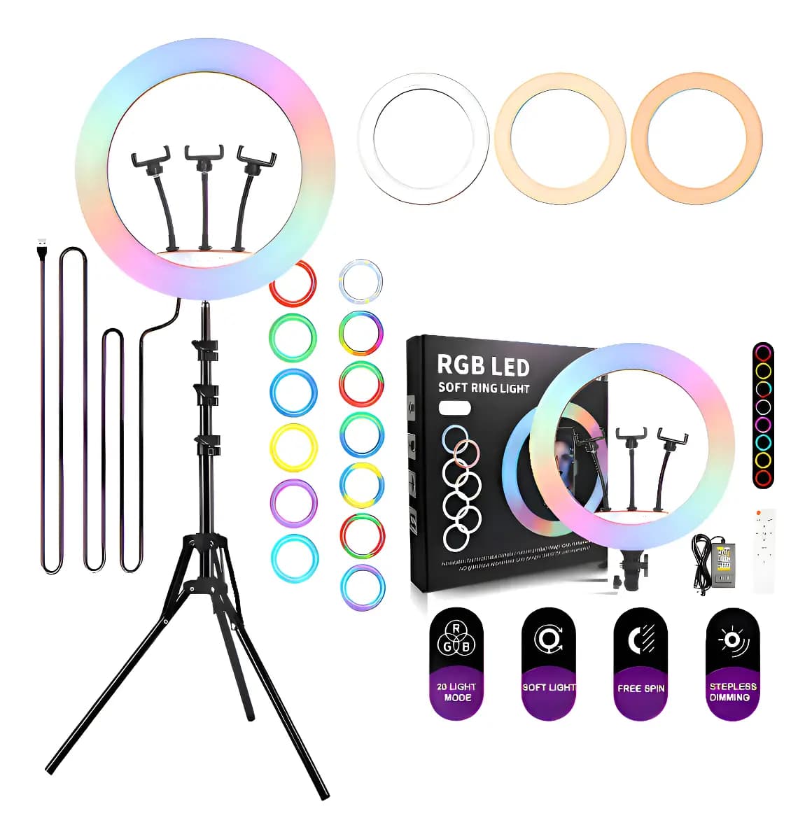 ARO DE LUZ RGB LED MJ56 56cm