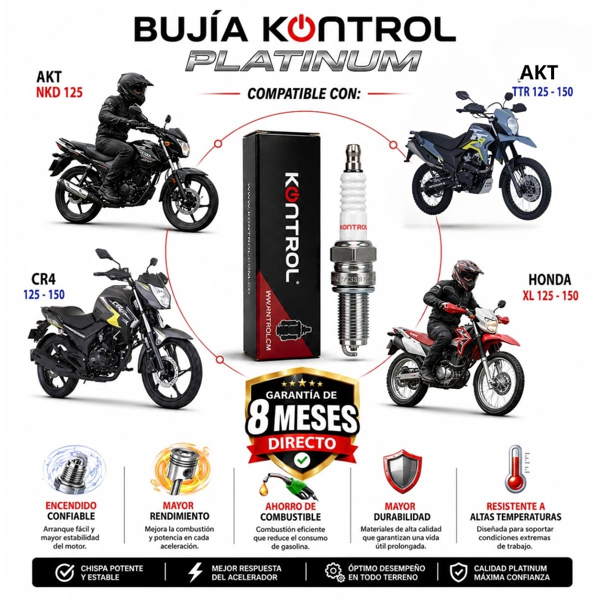 Bujia Original D8RTC Moto NKD XL150 Solu