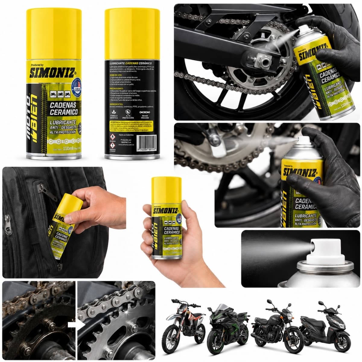 Desengrasante Simoniz Cadena Moto Kit Ar