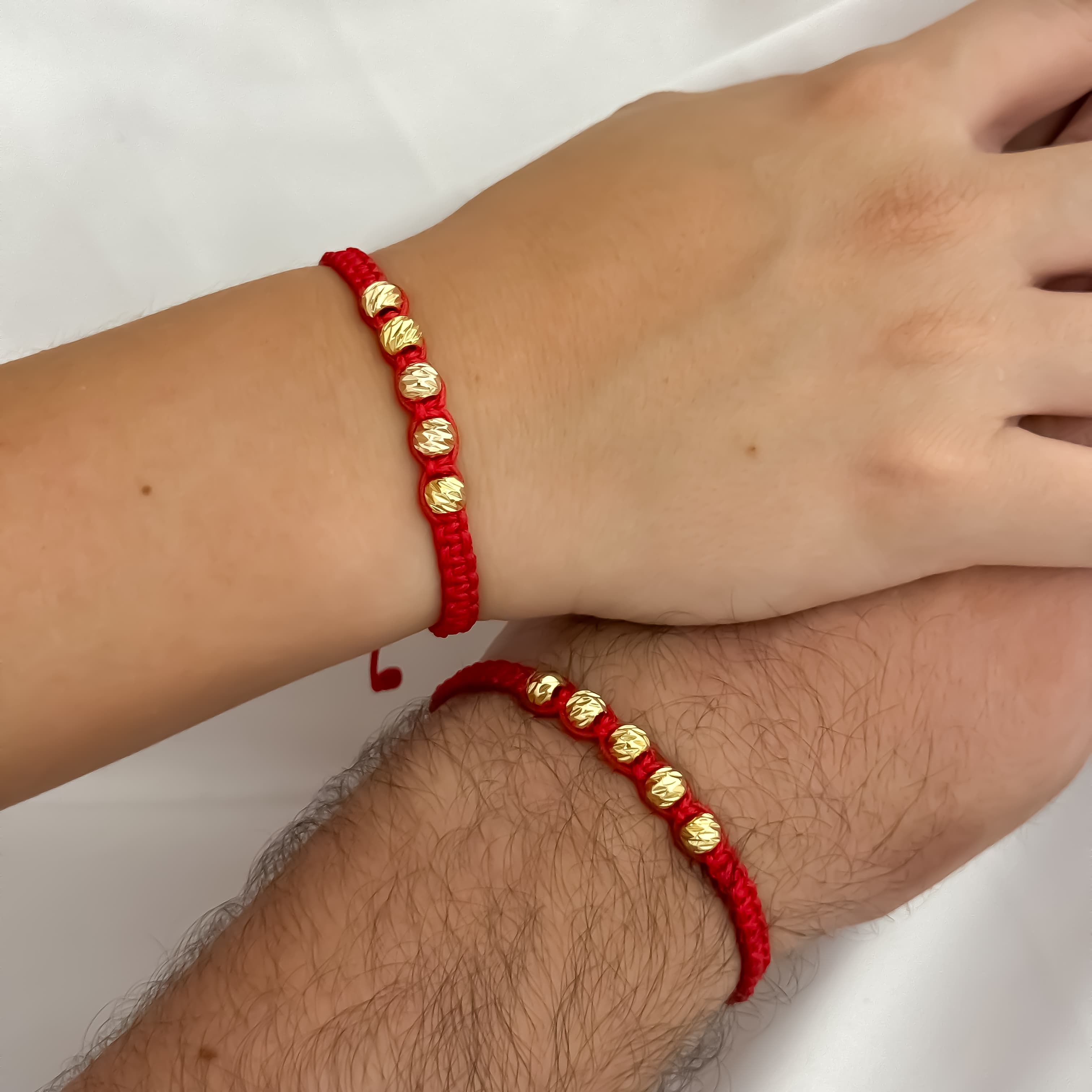 PULSERAS ROJAS ORO LAMINADO18K 6MM