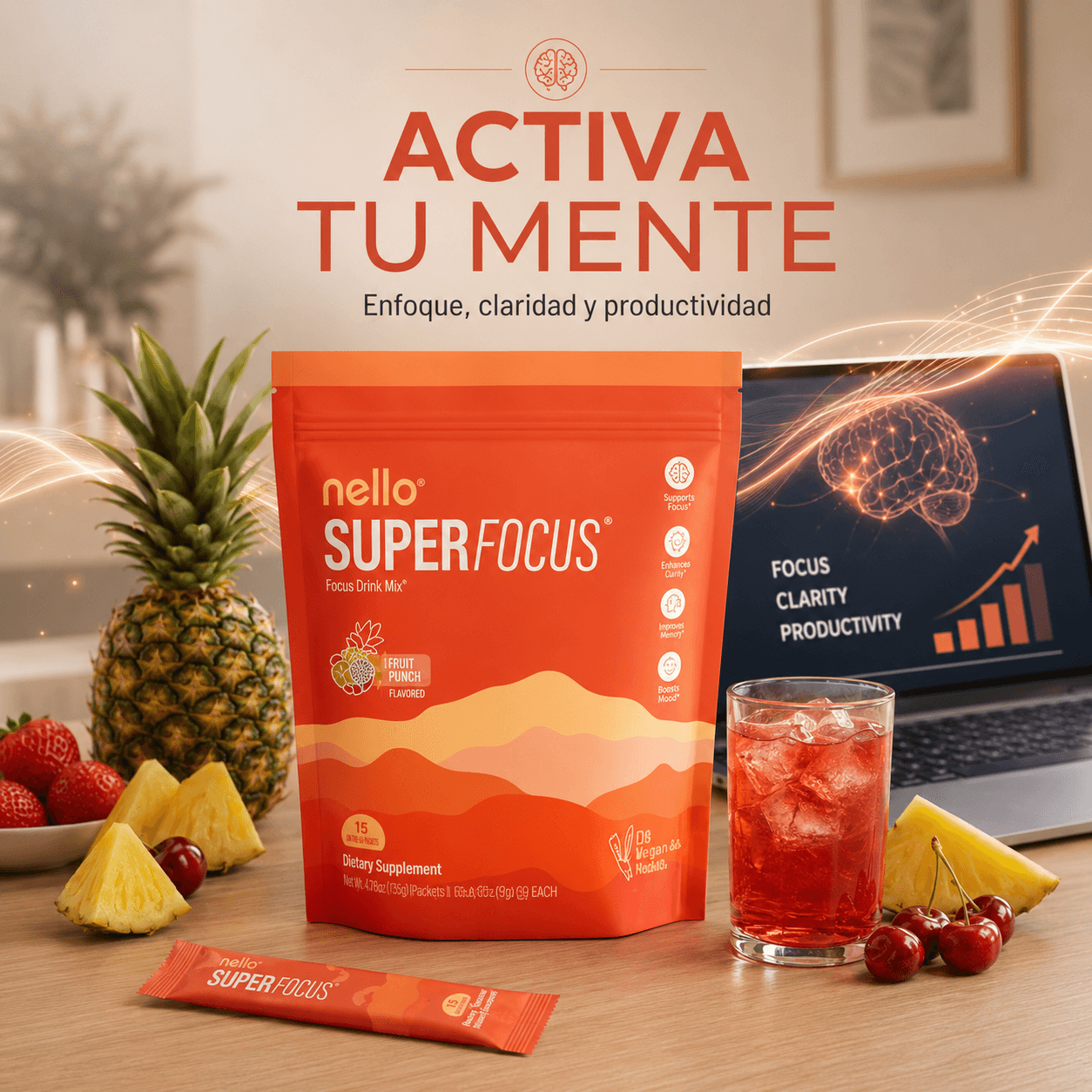 Nello SuperFocus Fruit + Cafeina