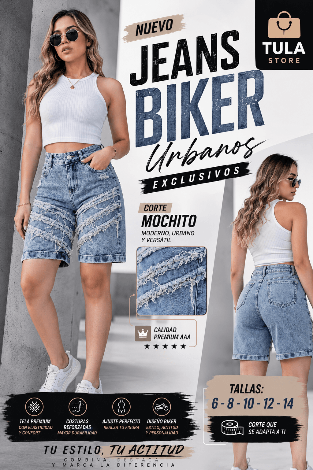 👖✨ NUEVO JEANS BIKER URBANO ✨👖