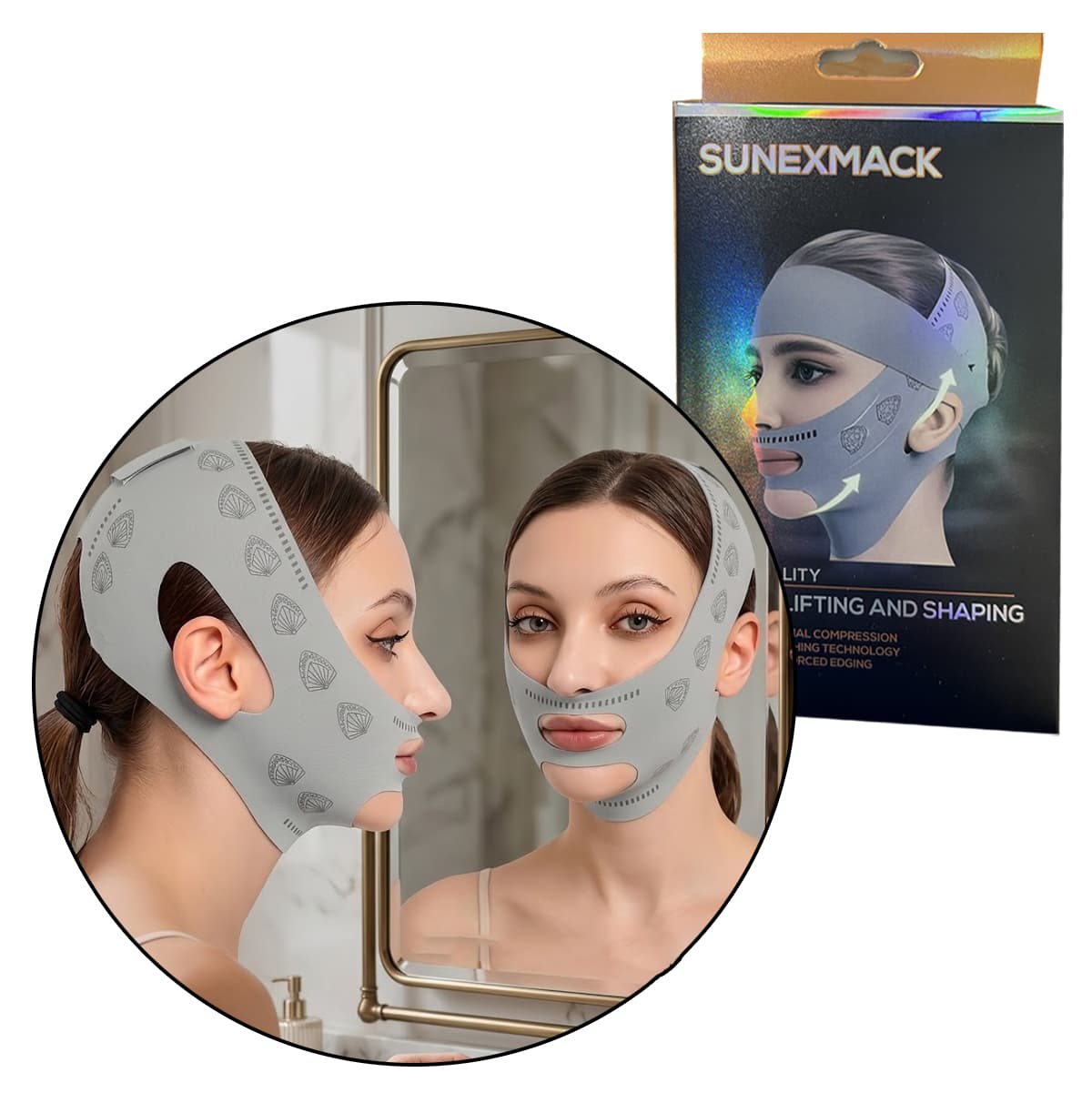 Faja Para Perfilar Rostro Completa Gris