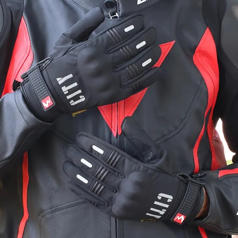 Guantes Moto City Semi Impermeable Negro
