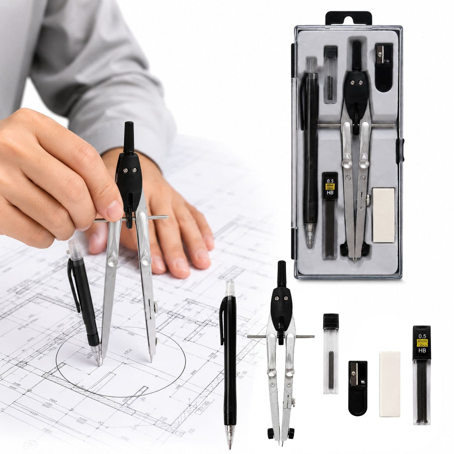 Kit Compás Metálico de Precisión