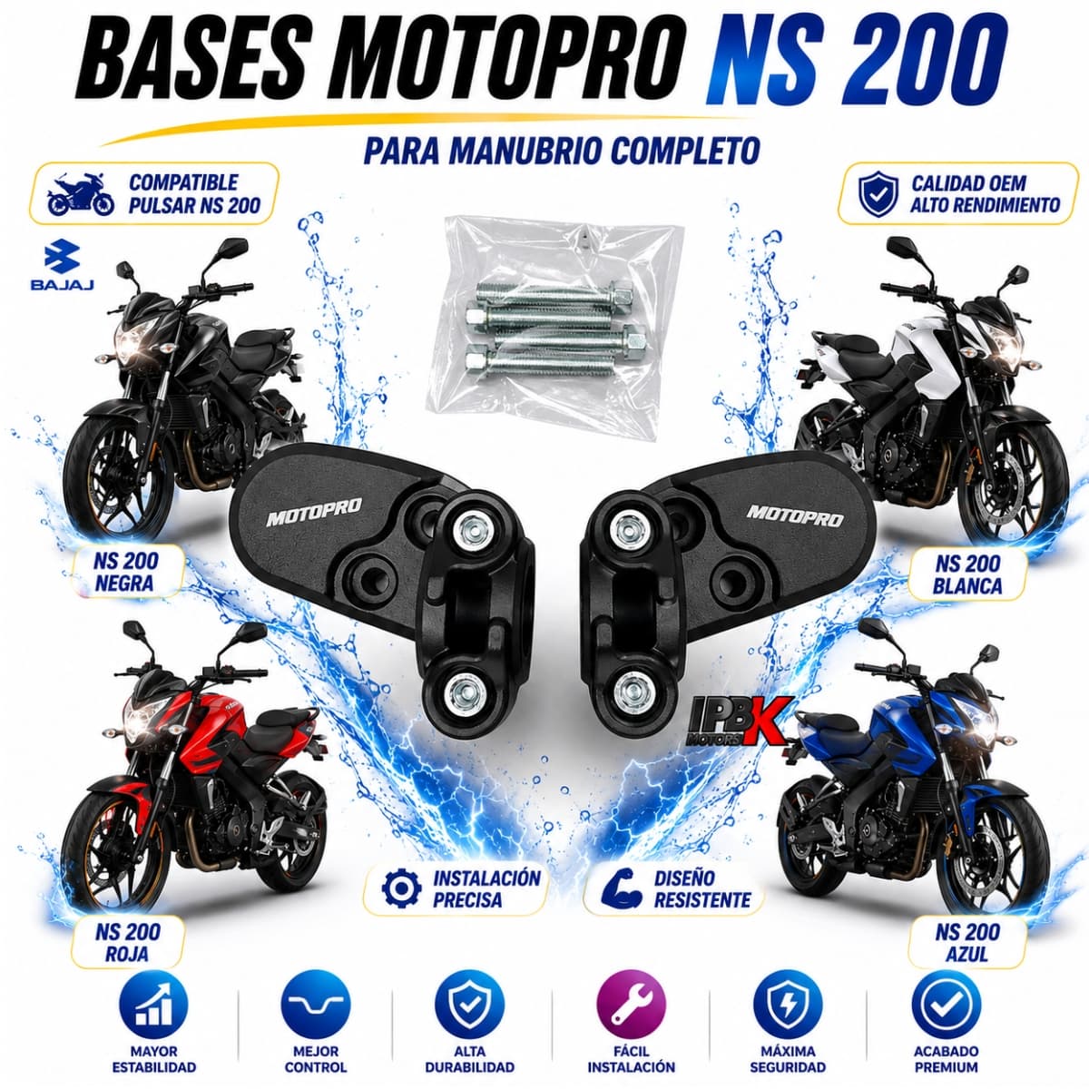 Bases Motopro NS200 Manubrio Kit Tornill