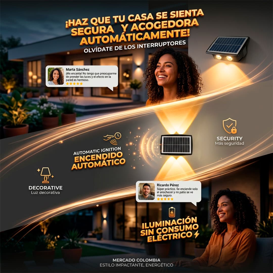 Luz solar de pared ambiente gourmet