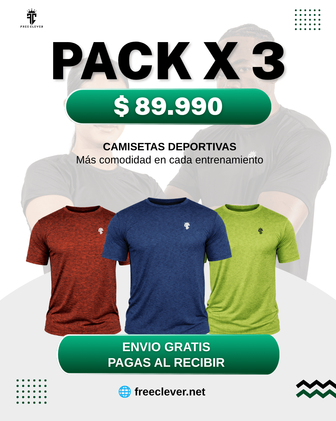 Pack de 3 camisetas deportivas