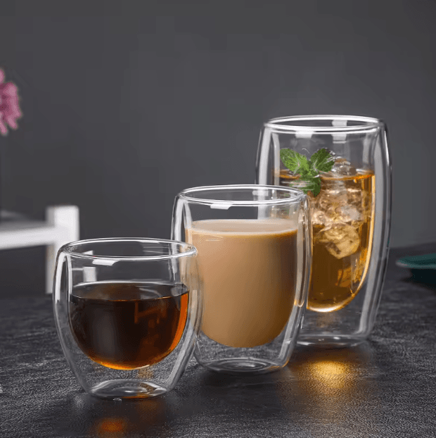 4 Vasos de Diseño Doble Capa QUI