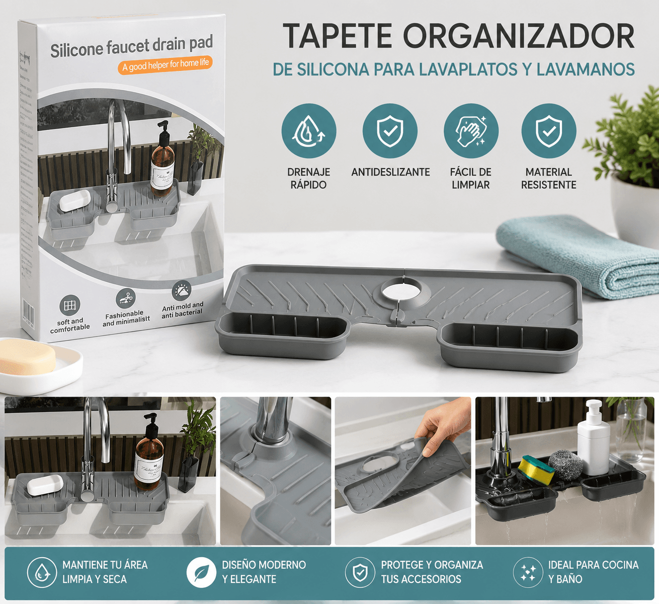 🧽 SinkShelf Pro – Organizador de Silico