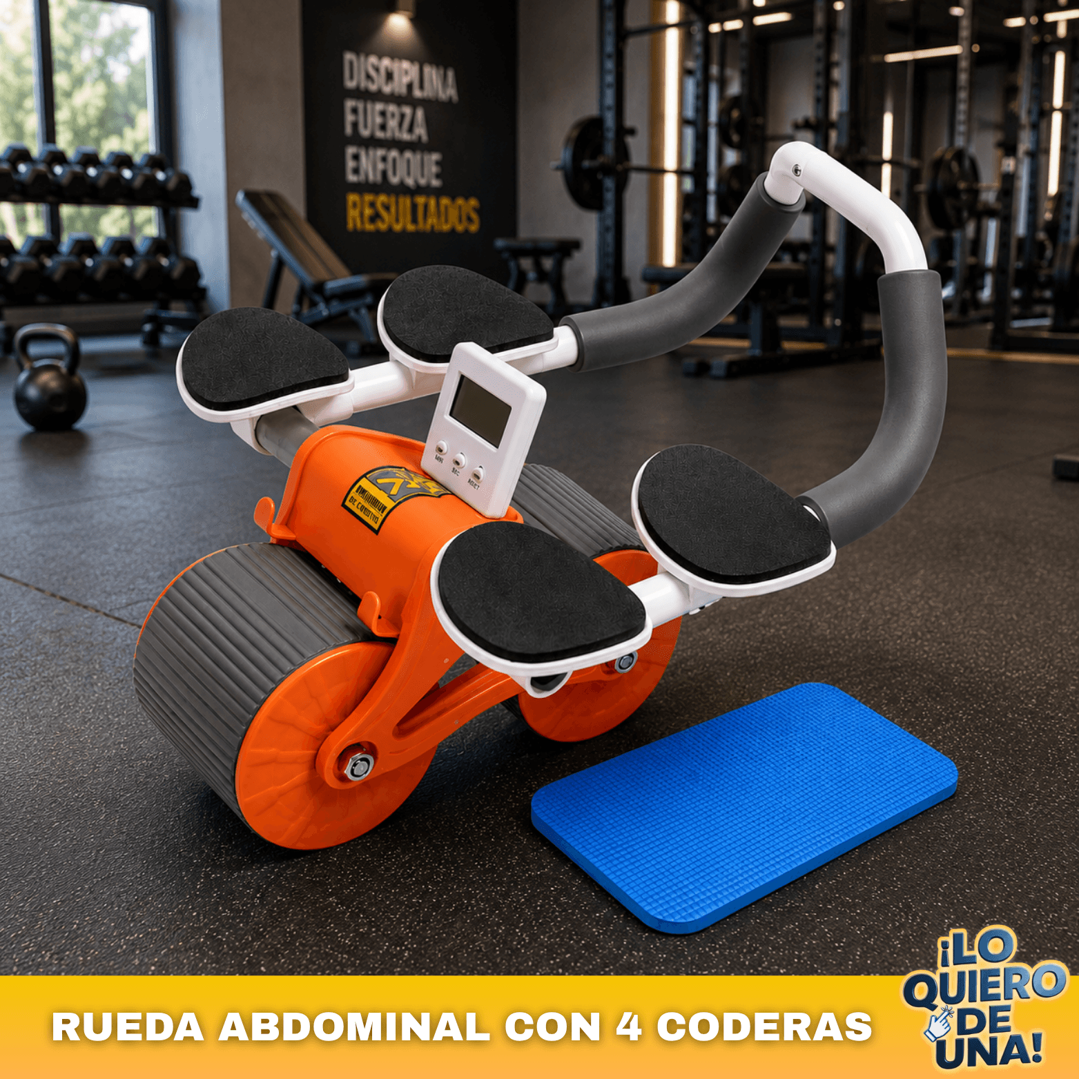 Rueda abdominal con 4 coderas