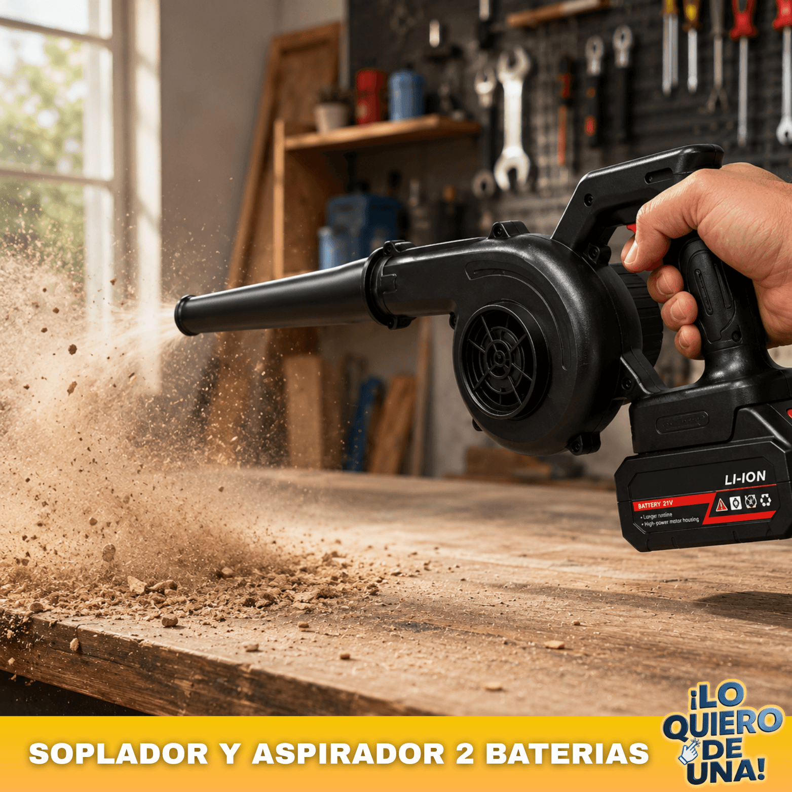 SOPLADOR Y ASPIRADOR 2 BATERIAS