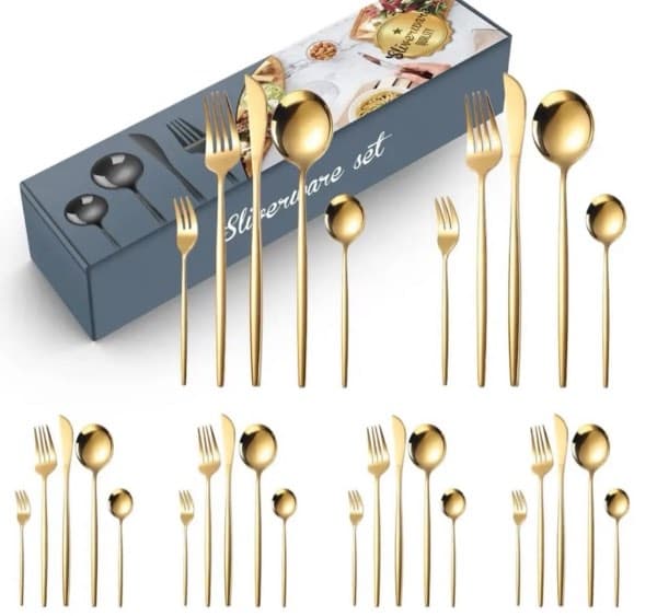 DI Set  Cubiertos 30 pz dorado