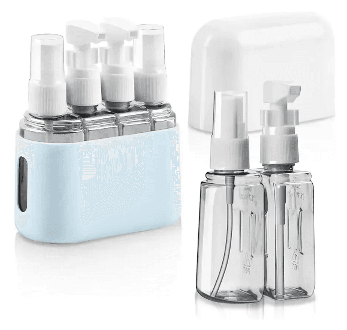 KIT VIAJE 4 BOTELLAS RELLENABLES ESTUCHE