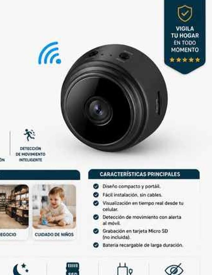 Cámara IP Inalámbrica A9 1080P WiFi BS