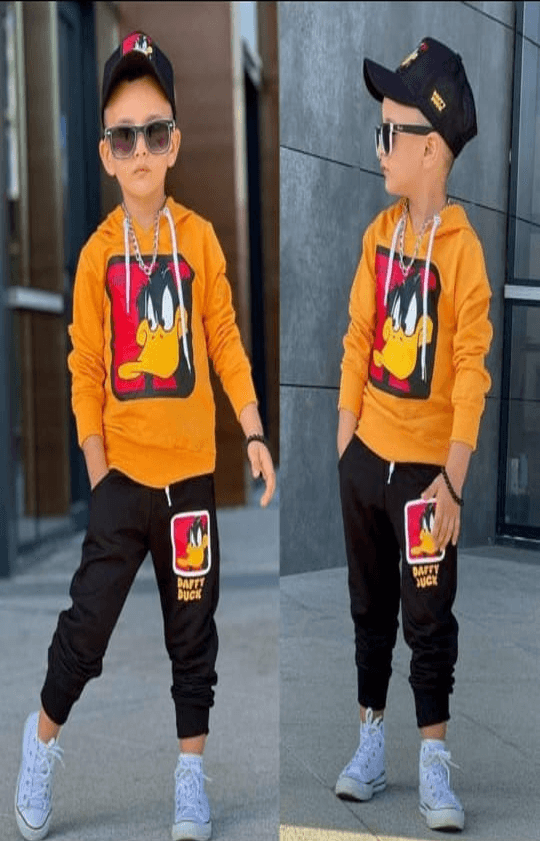 CONJ PATO LUCAS NARANJA NEGRO
