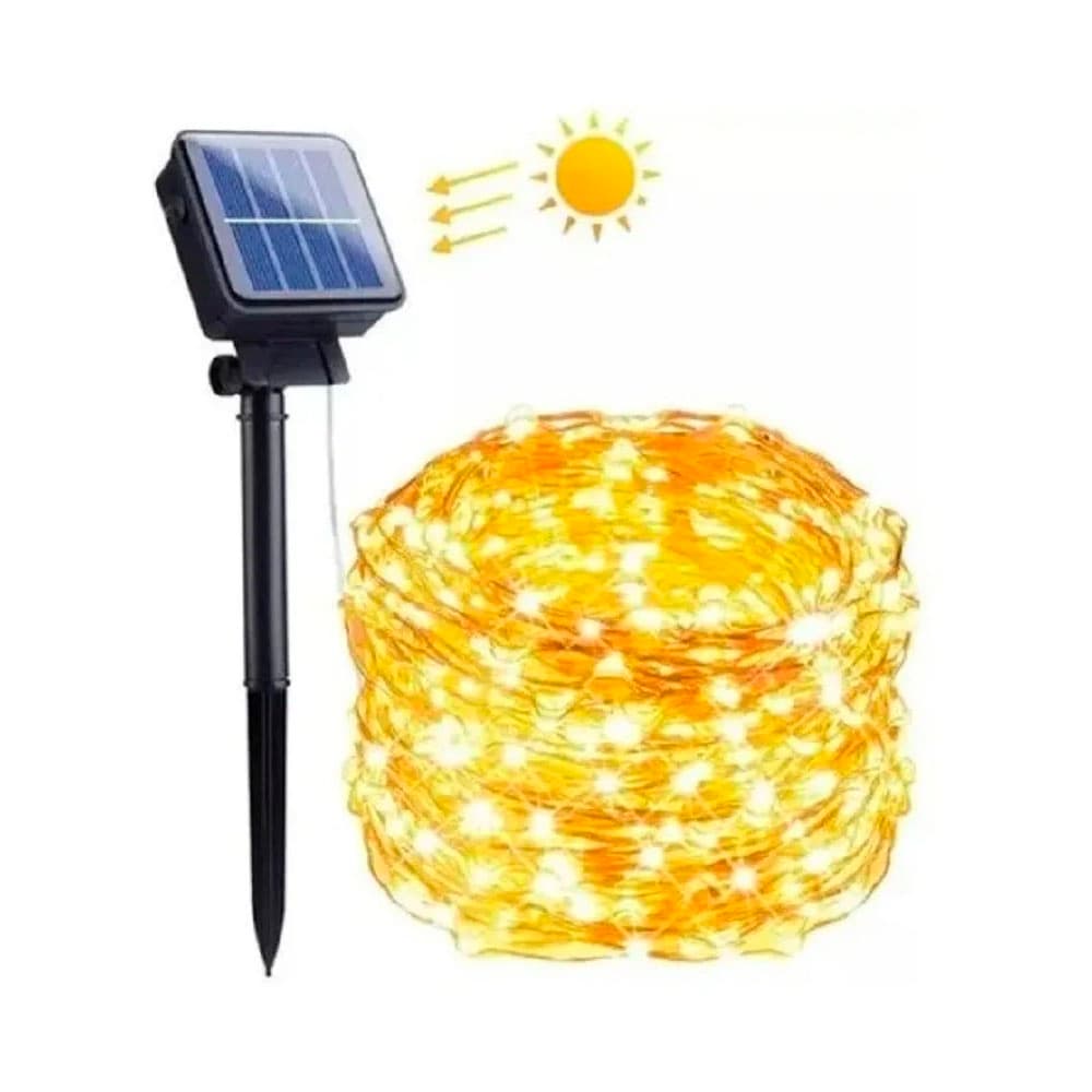 Luces Led Navideñas Lineal Solar De 100l
