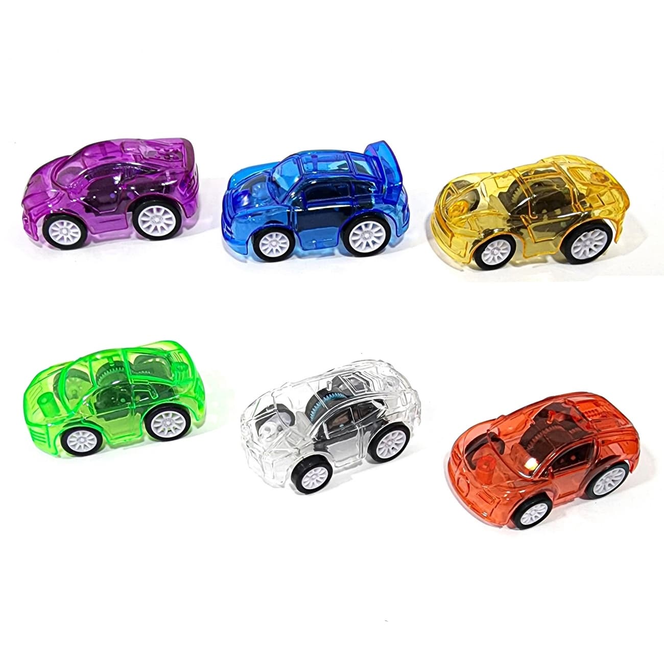 Carros Transparentes De Impulso x12pcs