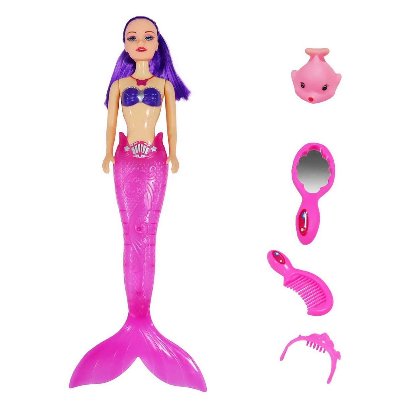 Muñeca Princesa Sirena Grande Luces Niña