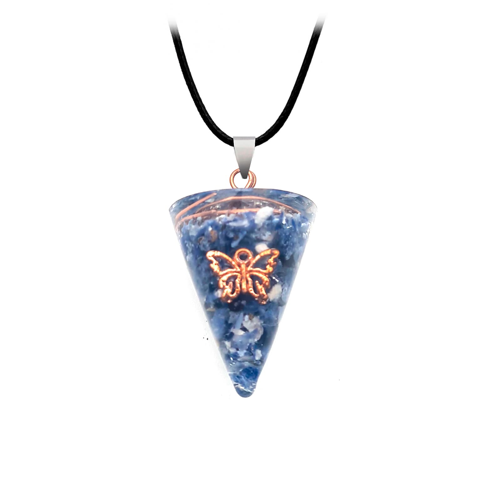 Collar Orgonita Mariposa Sodalita Cuarzo