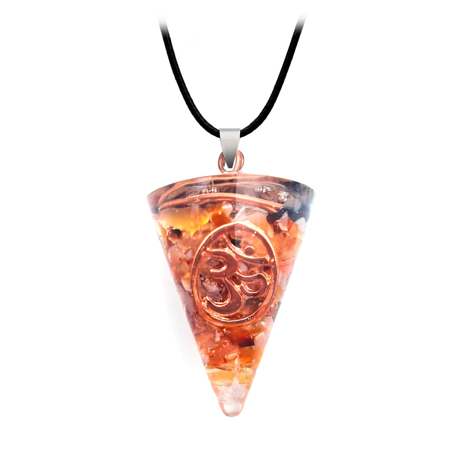 Collar Orgonita Om Cuarzo Granate Estuch