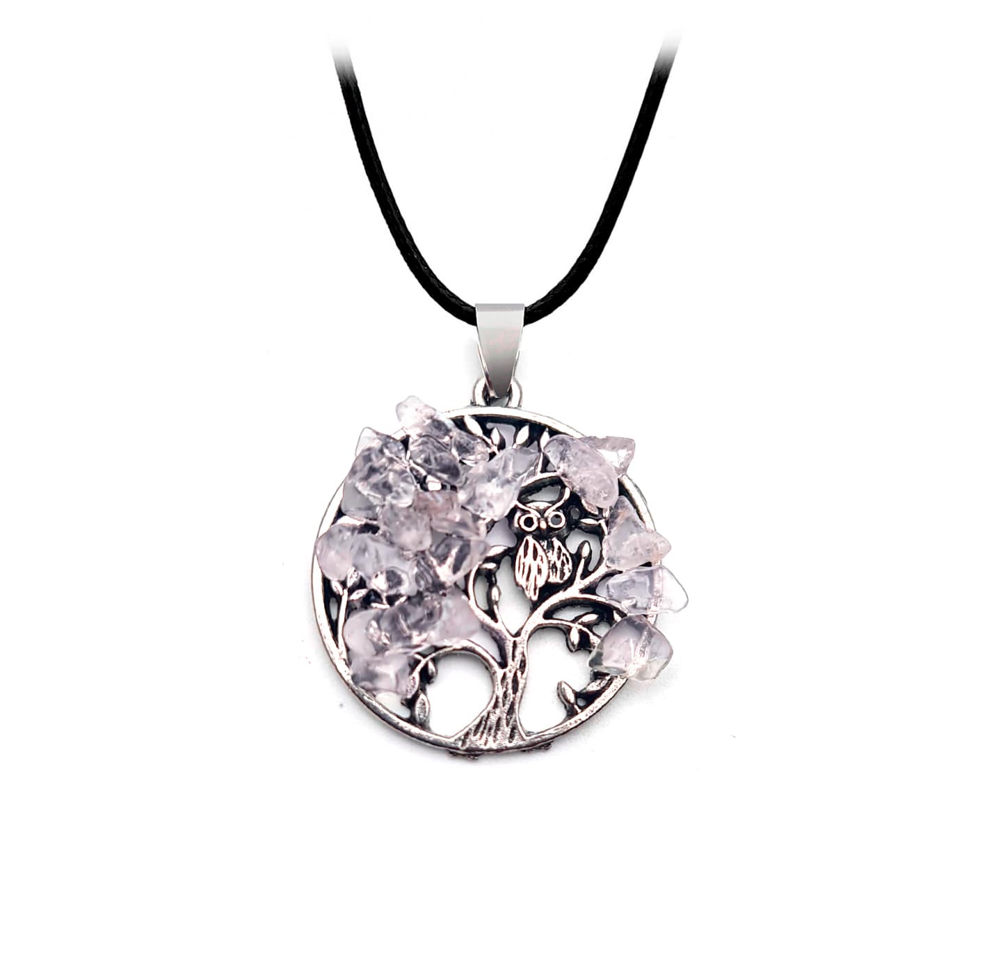 Collar Arbol De La Vida Cuarzo Rosa Estu