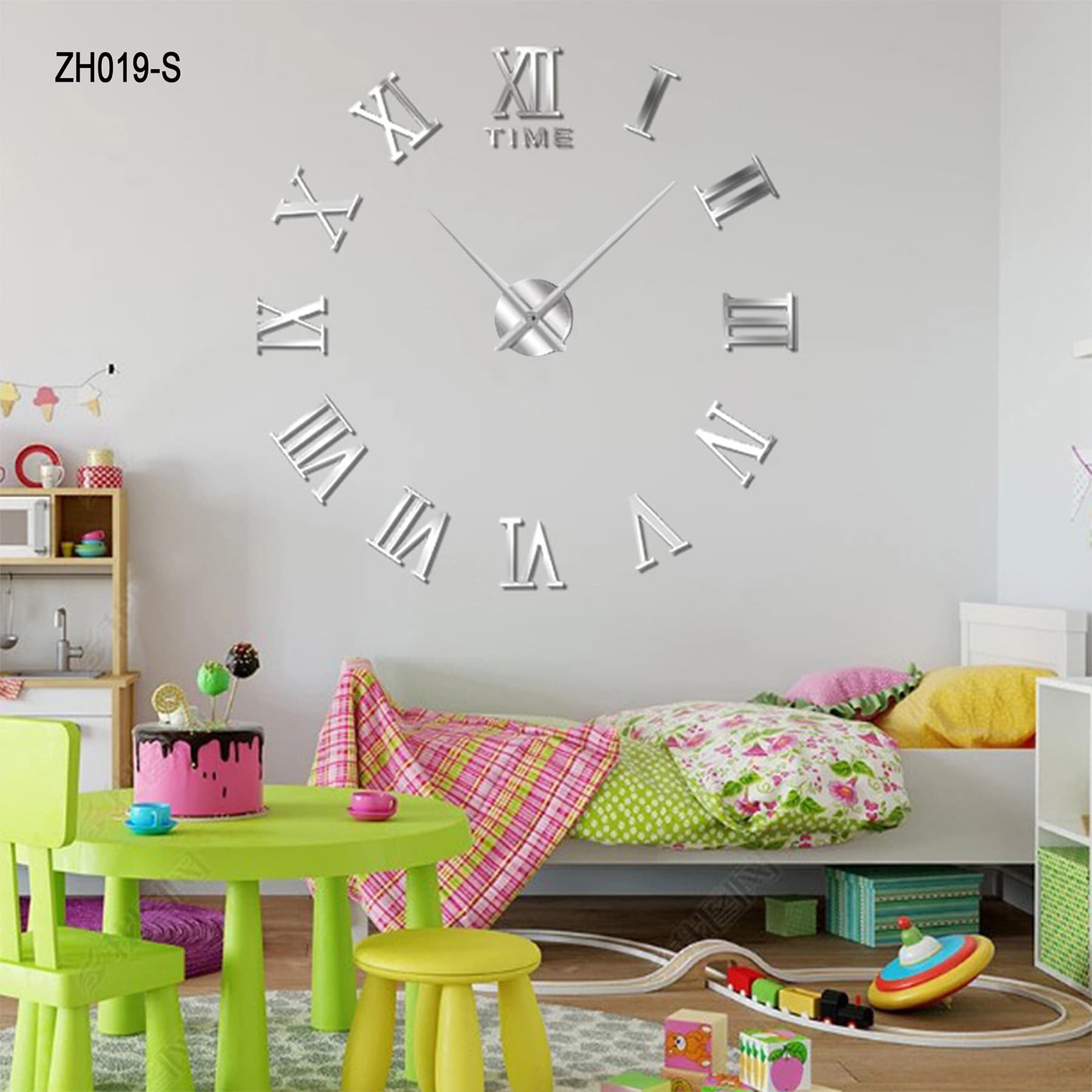 ZH019 RELOJ ANÁLOGO ADHESIVO 3D