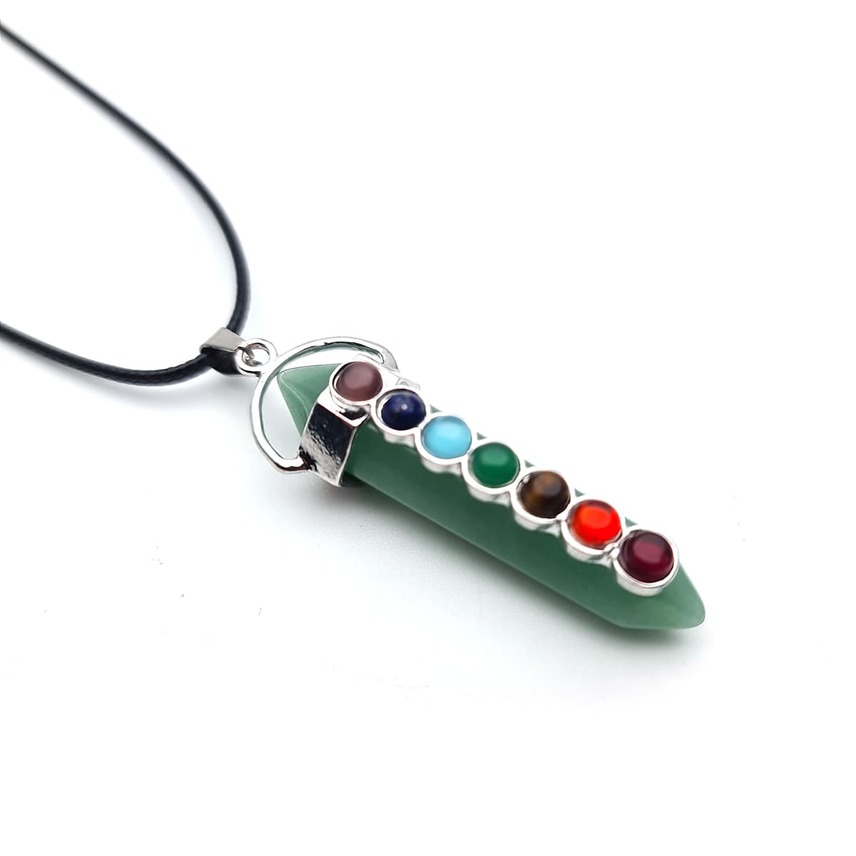 Collar Cuarzo Siete Chakras Jade