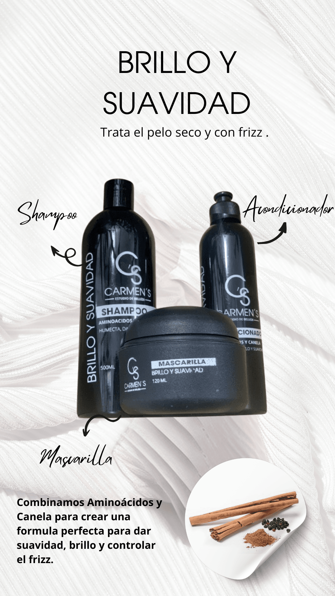Shampoo Brillo y suavidad Eb Carmen´s
