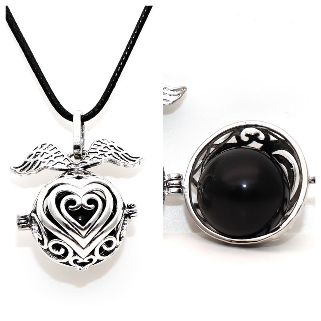 Collar Llamador De Ángeles Onix Corazón