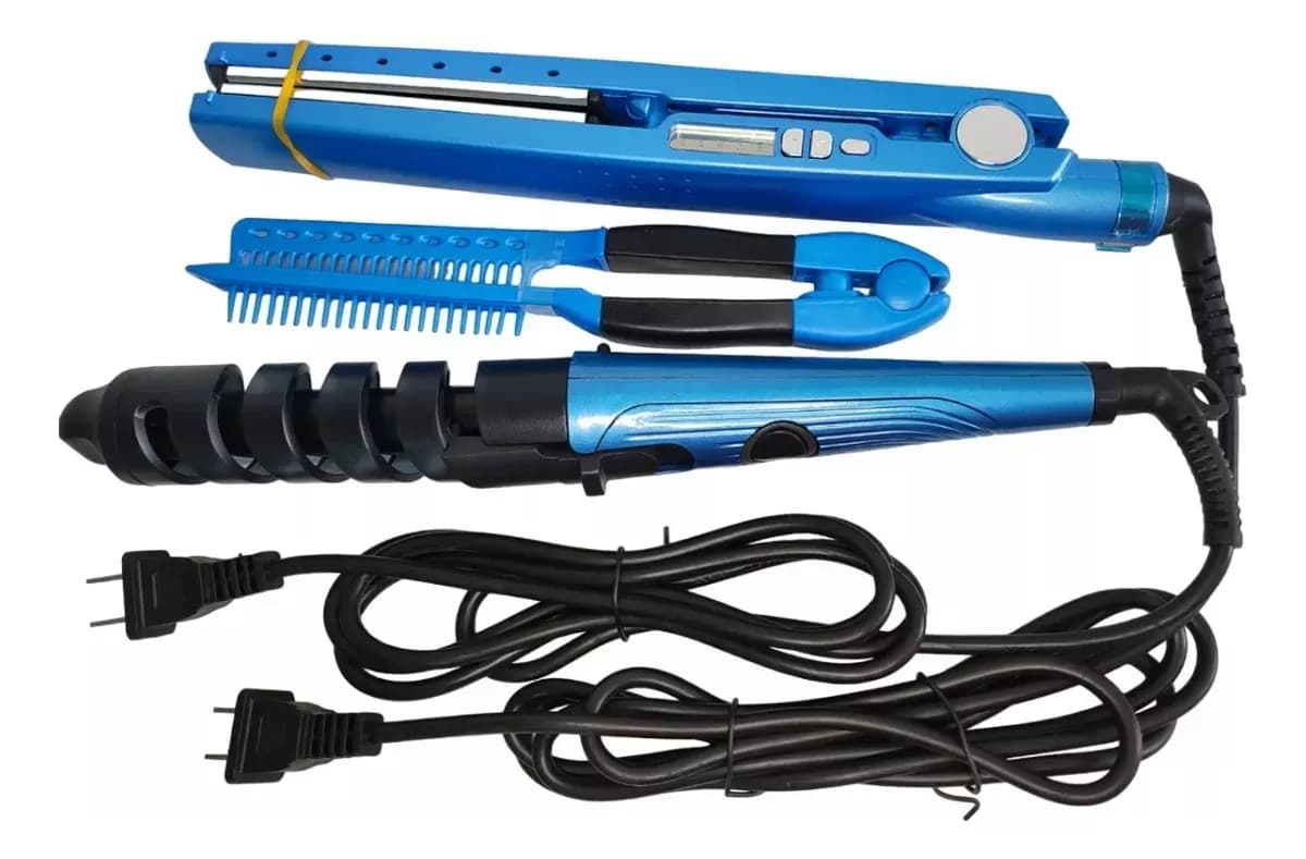KIT PLANCHA + RIZADOR ESPIRAL NANO 450°