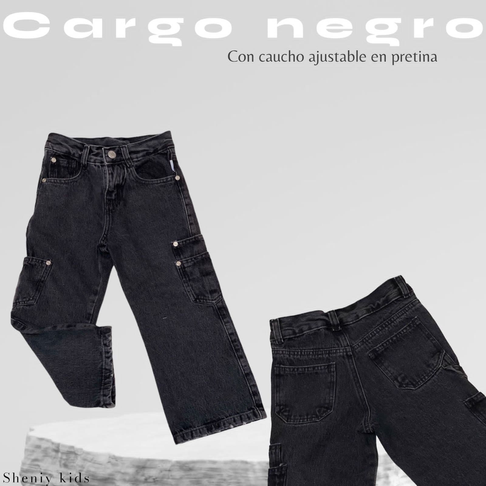 Pantalón cargo negro para niñ@