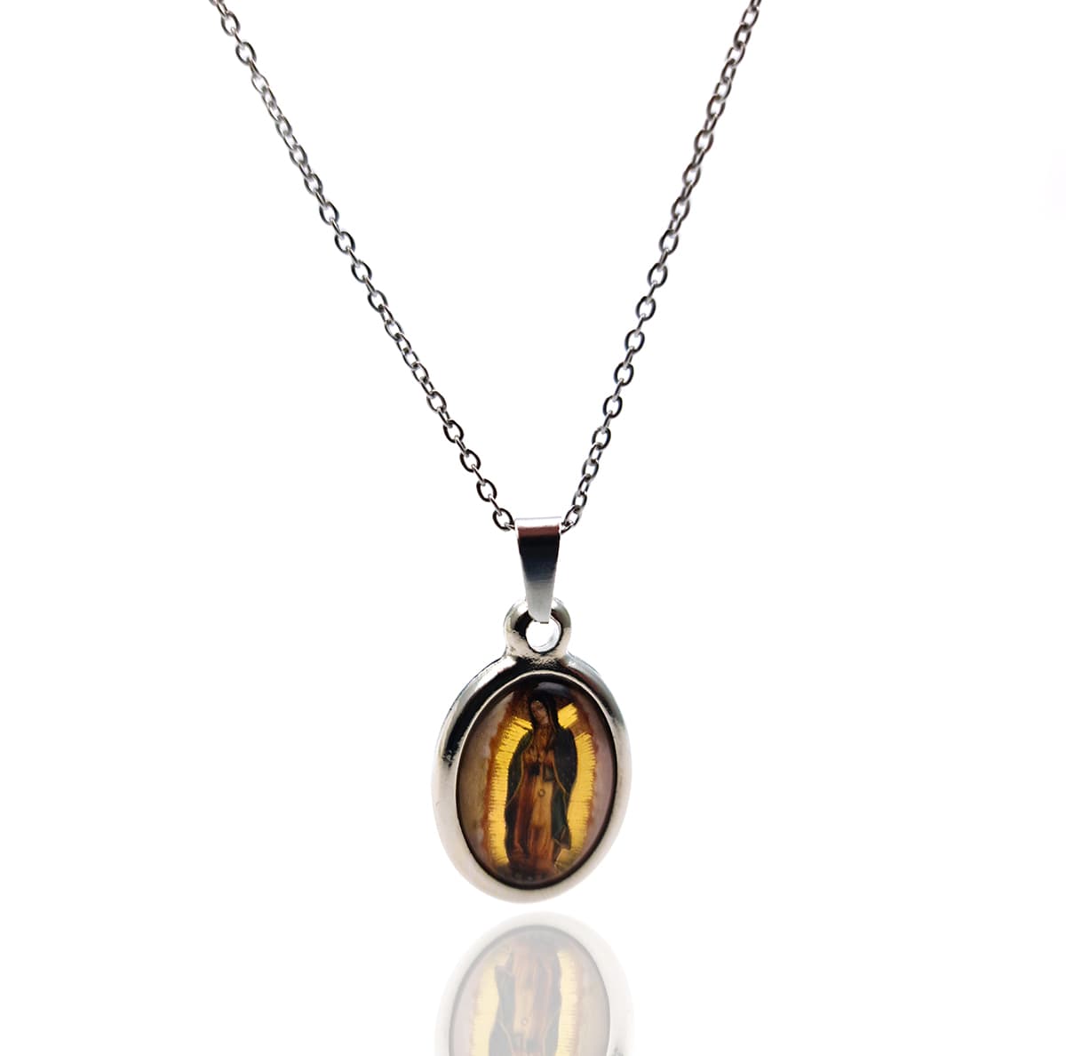 Collar Virgen Cadena En Acero