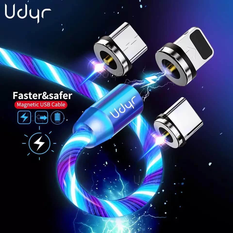 Cable usb magnetico 3 en 1 iluminado