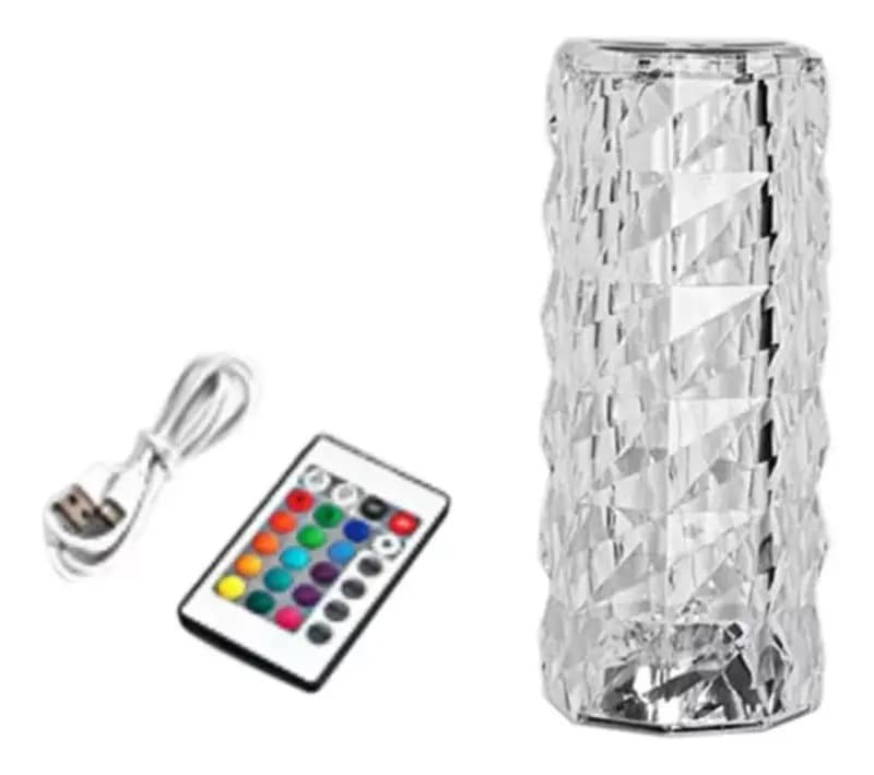 Lampara Cilindrica De Cristal RGB