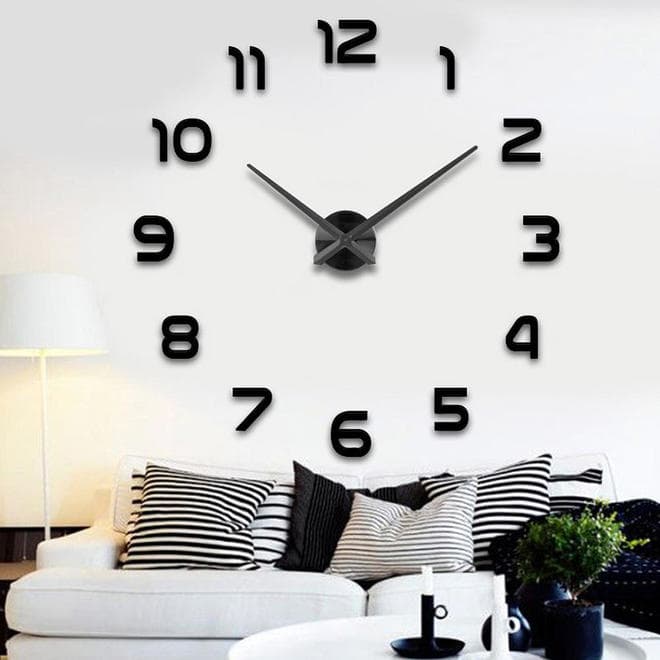 Reloj decorativo 3D adhesivo gigante